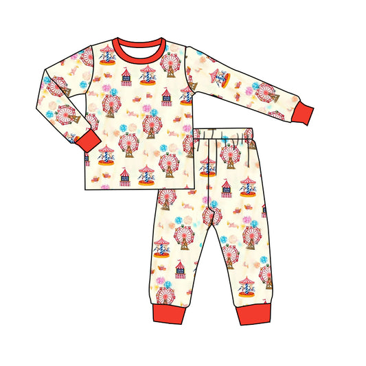 presale BLP0768 Ferris Wheel Amusement Park Long Sleeve Long Pants Pajama Set 2024 7.24