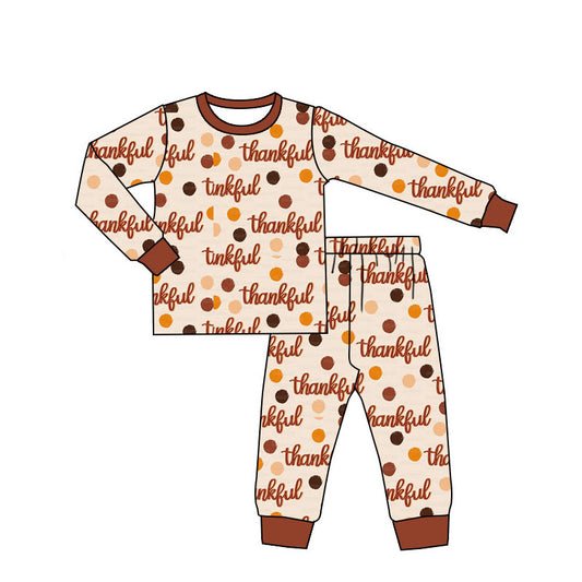 presale BLP0782 Thanksgiving Brown Long Sleeve Long Pants Pajama Set 2024 7.29