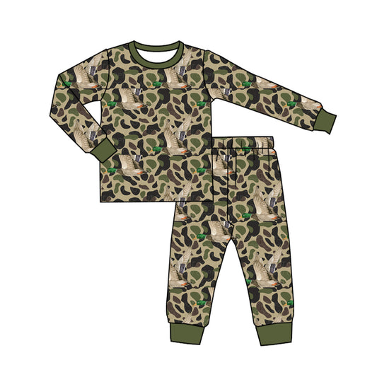 presale BLP0807 Duck camouflage green long sleeve and long pants pajama set 2024 8.3