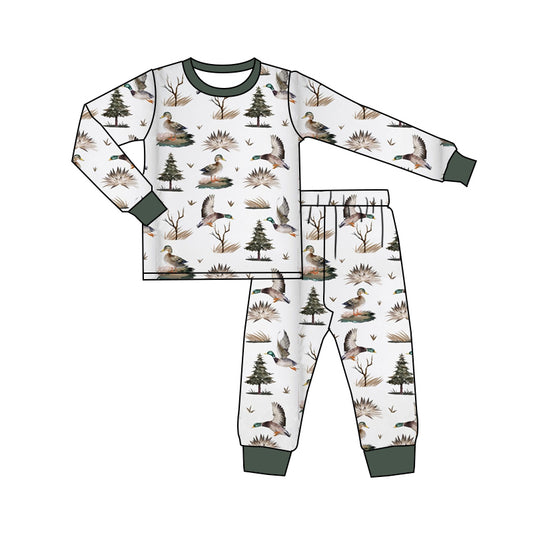 presale BLP0823 Duck Pine Tree Long Sleeve Long Pants Pajama Set 2024 8.7