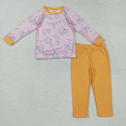 BLP0835 Pumpkin Leaf Long Sleeve Orange Pants Set
