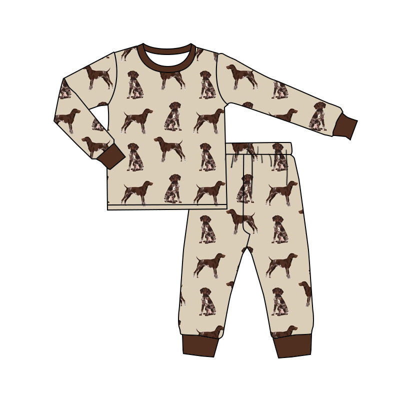 presale BLP0848 Puppy Brown Long Sleeve Long Pants Pajama Set  2024 8.13