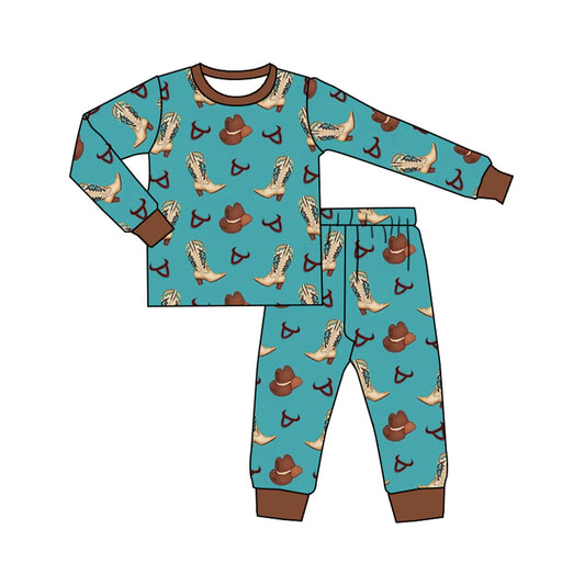 presale BLP0872 Boots, cowboy hat, blue-brown long-sleeved pants, pajama set  2024 8.22