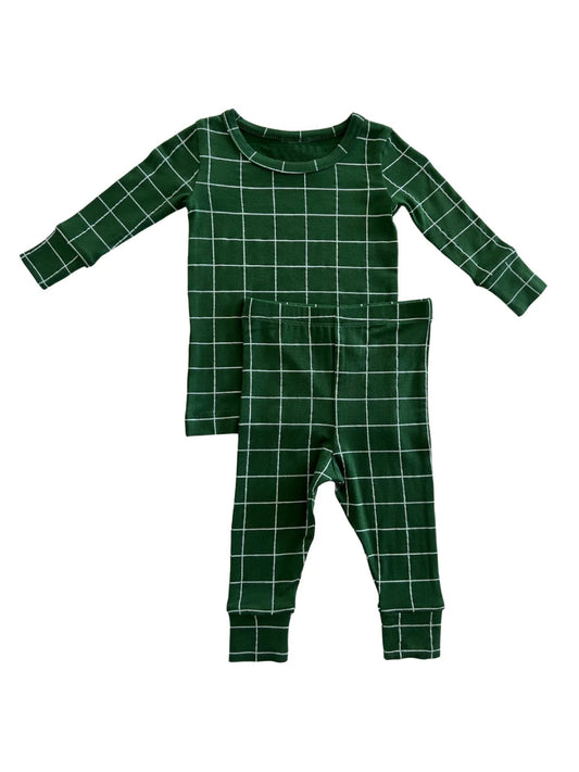 presale BLP0882 Dark green and white mesh long-sleeved trousers pajama set 2024 8.24