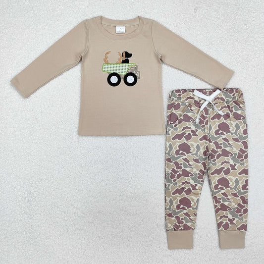 BLP0886 Deer Horn Puppy Truck Long Sleeve Camouflage Pants Suit