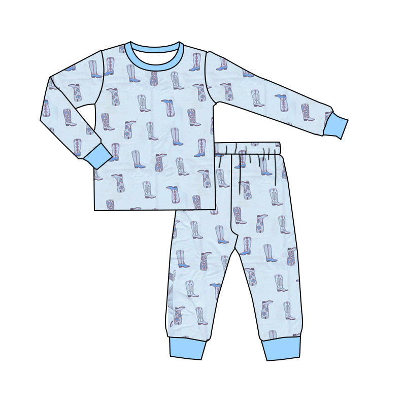 presale BLP0901  Boots Blue Long Sleeve Long Pants Pajama Set 2024 8.28