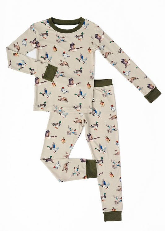 presale BLP0912 Duck Army Green Trim Long Sleeve Long Pants Pajama Set  2024 8.31