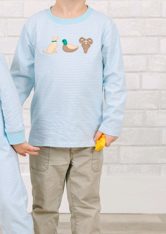 presale BLP0918 Puppy Duck Elk Blue Striped Long Sleeve Pants Suit 2024 9.3