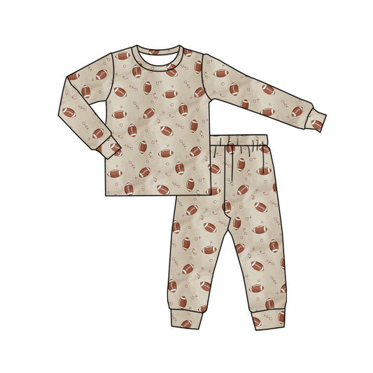 presale BLP0955 Rugby Character Brown Long Sleeve Long Pants Pajama Set 2024 9.16