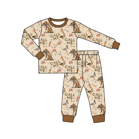 presale BLP0956 Duck Puppy Brown Long Sleeve Long Pants Pajama Set 2024 9.16