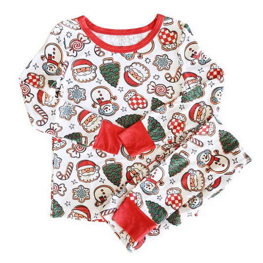 presale BLP0958 Santa Claus Snowman Gloves Candy Red White Long Sleeve Long Pants Pajama Set 2024 9.16