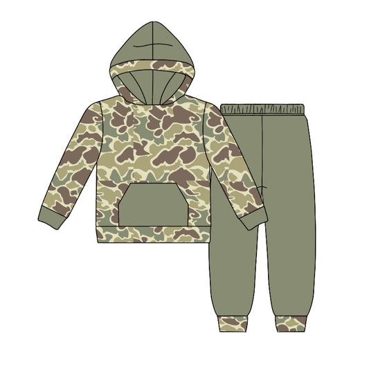 presale BLP0960  Pocket camouflage brown green hooded long sleeve trousers set   2024 9.18