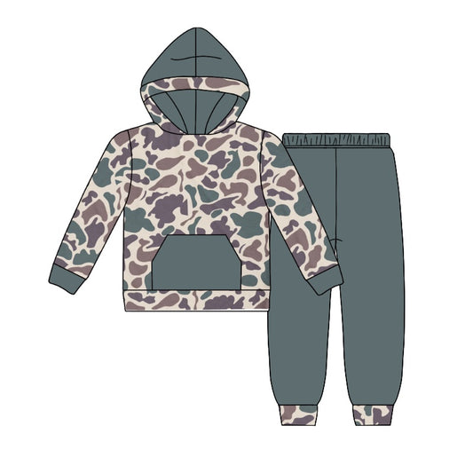 presale BLP0964 Pocket camouflage beige green hooded long-sleeved trousers suit 2024 9.18