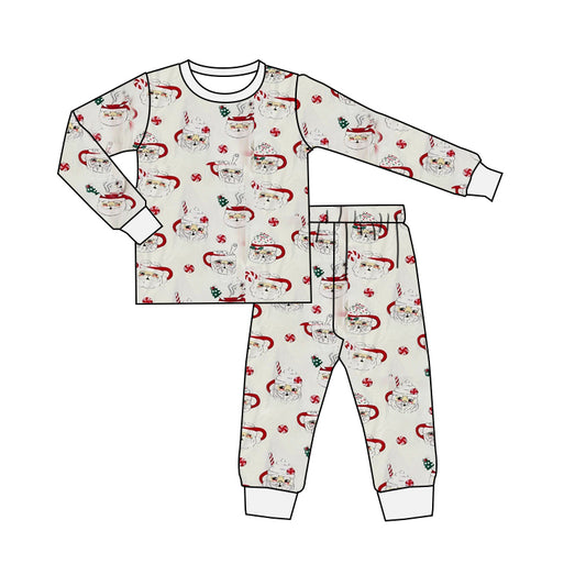 presale BLP0986 Santa Claus Cup Red and White Long Sleeve Long Pants Pajama Set 2024 9.19