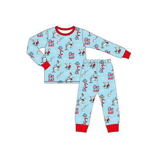 presale BLP1028 Red and blue lettering long-sleeved trousers pajama set  2024 10.10