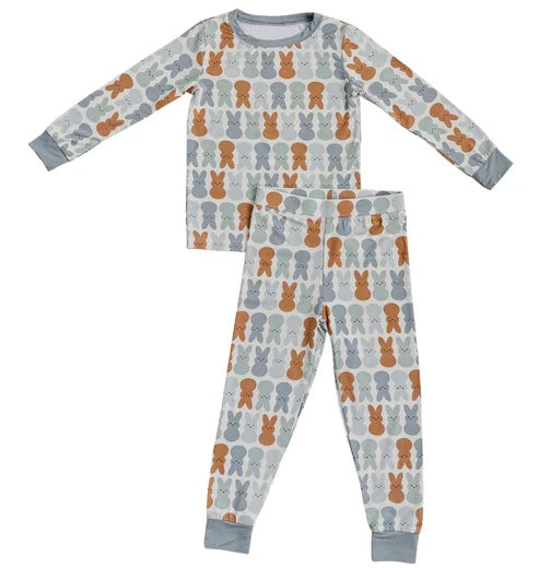 presale BLP1047 Easter Bunny Blue Long Sleeve Long Pants Pajama Set  2024 10.31