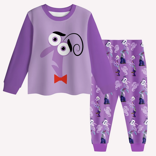presale BLP1050 Cartoon expression purple long-sleeved trousers pajamas set  2024 11.5
