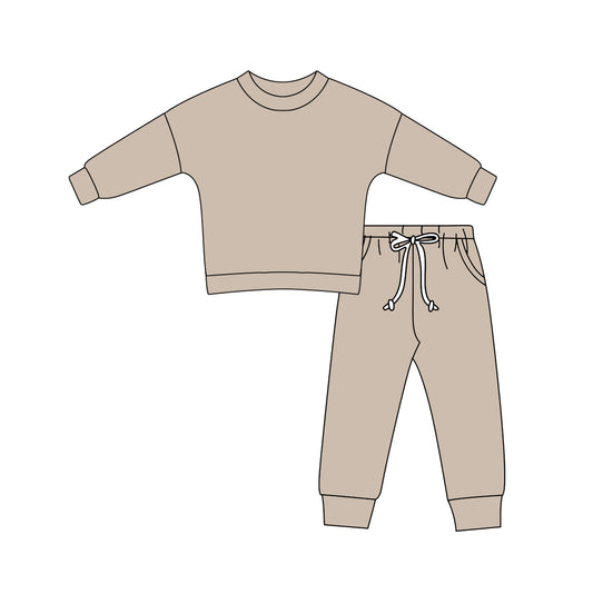 presale BLP1051  Solid light brown long sleeve trousers suit  2024 11.6