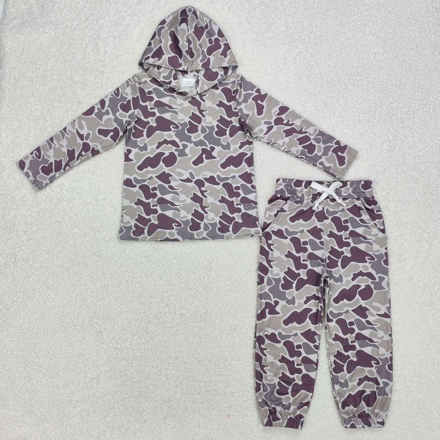 BLP1065 Camouflage hooded long-sleeved drawstring trousers suit  D 3.17