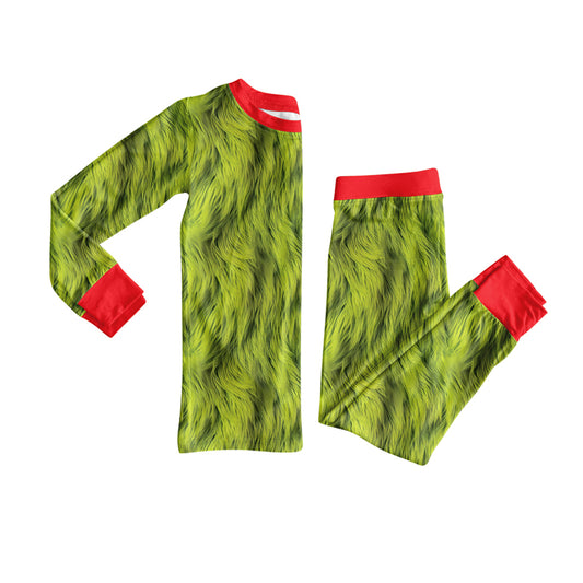 presale BLP1197 Baby Boys Green Shirts Top Pant Christmas Pajamas Set D 7.19