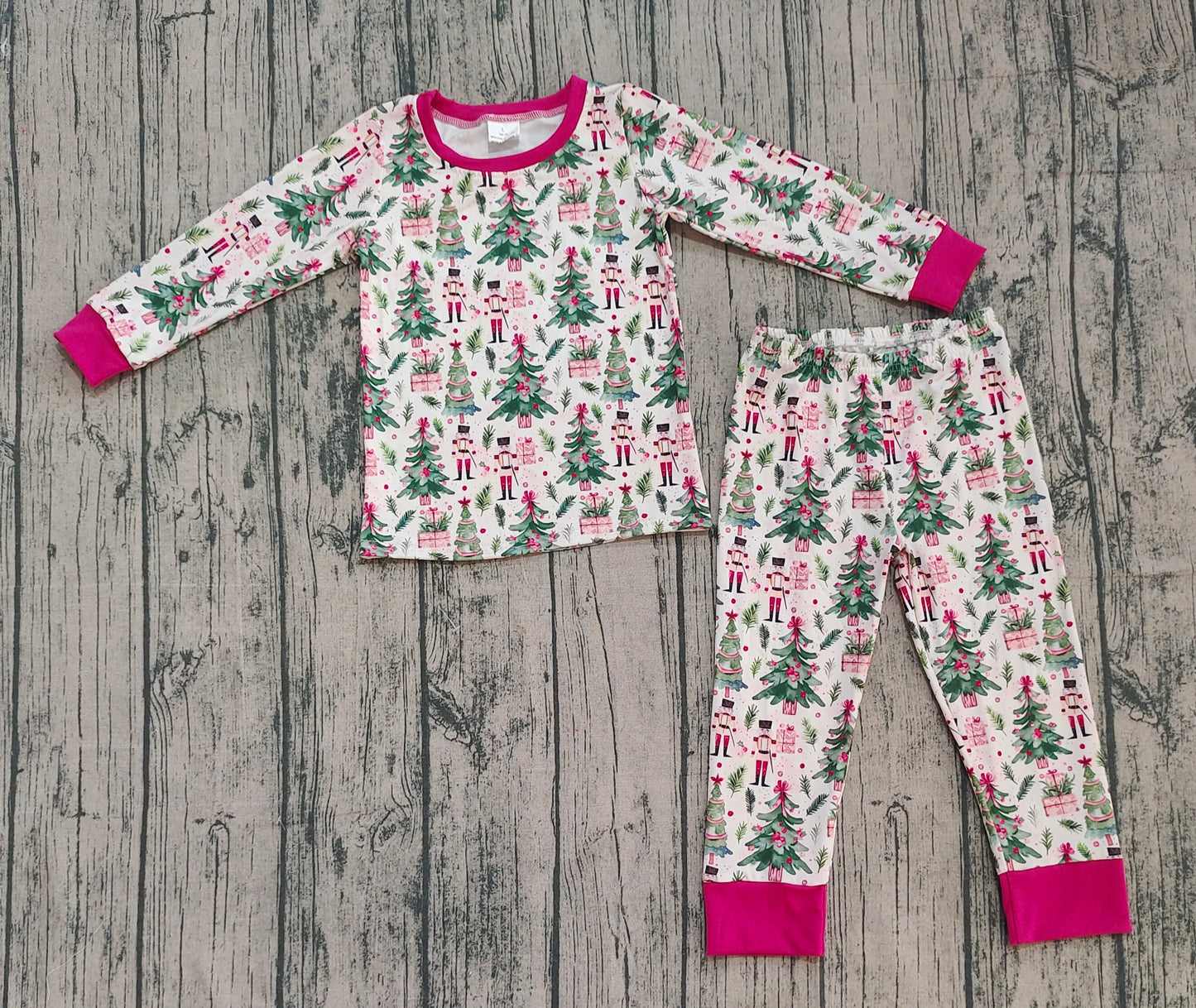 BLP1206 Baby Boys Christmas Trees Soldiers Top Pant Pajamas Sets  D 1020