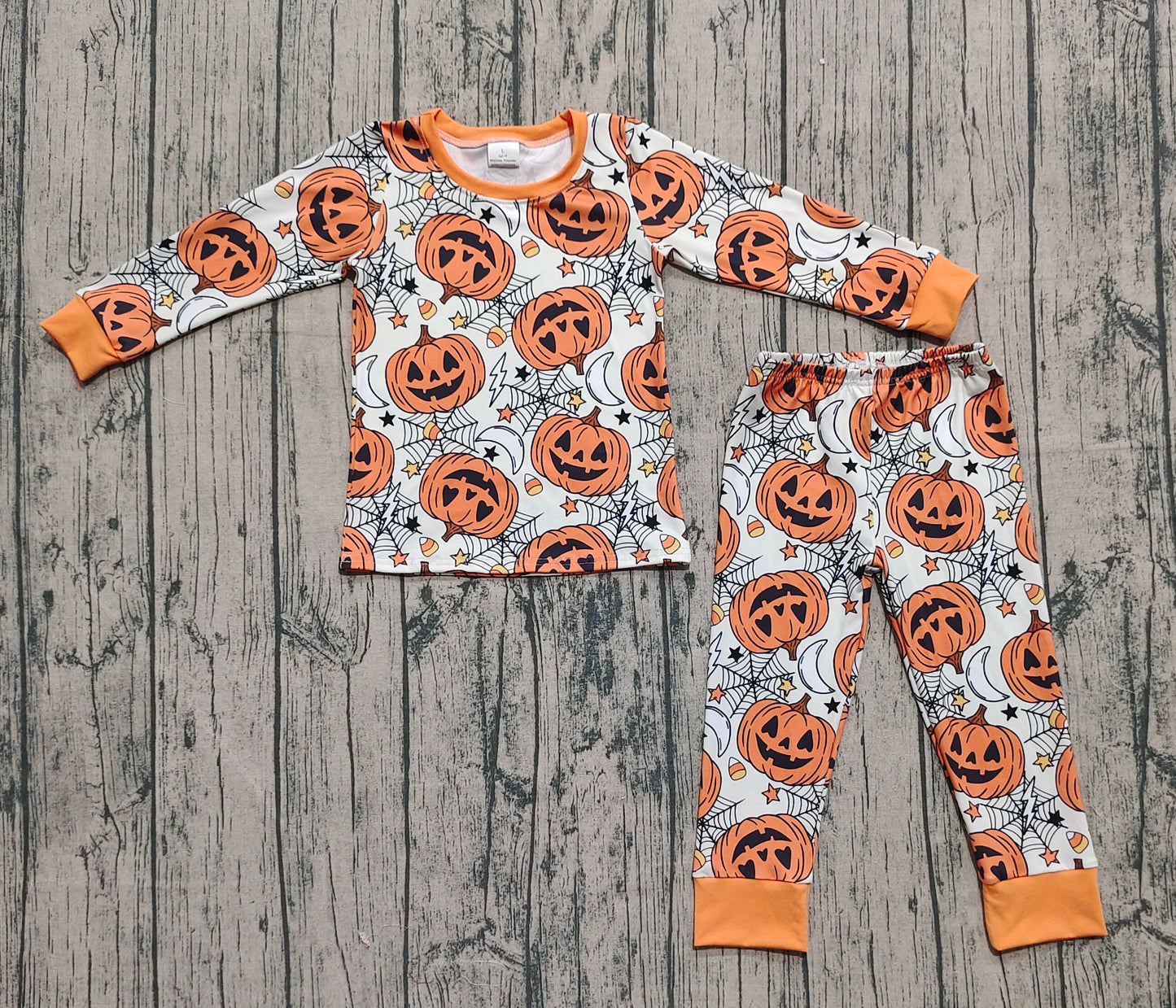 BLP1210  Baby Boys Ghost Pumpkins Top Pants Halloween Pajamas Set D 903