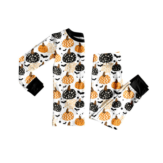presale BLP1214 Baby Boys Ghost Bat Pumpkins Top Pant Halloween Pajamas Set  D 8.6