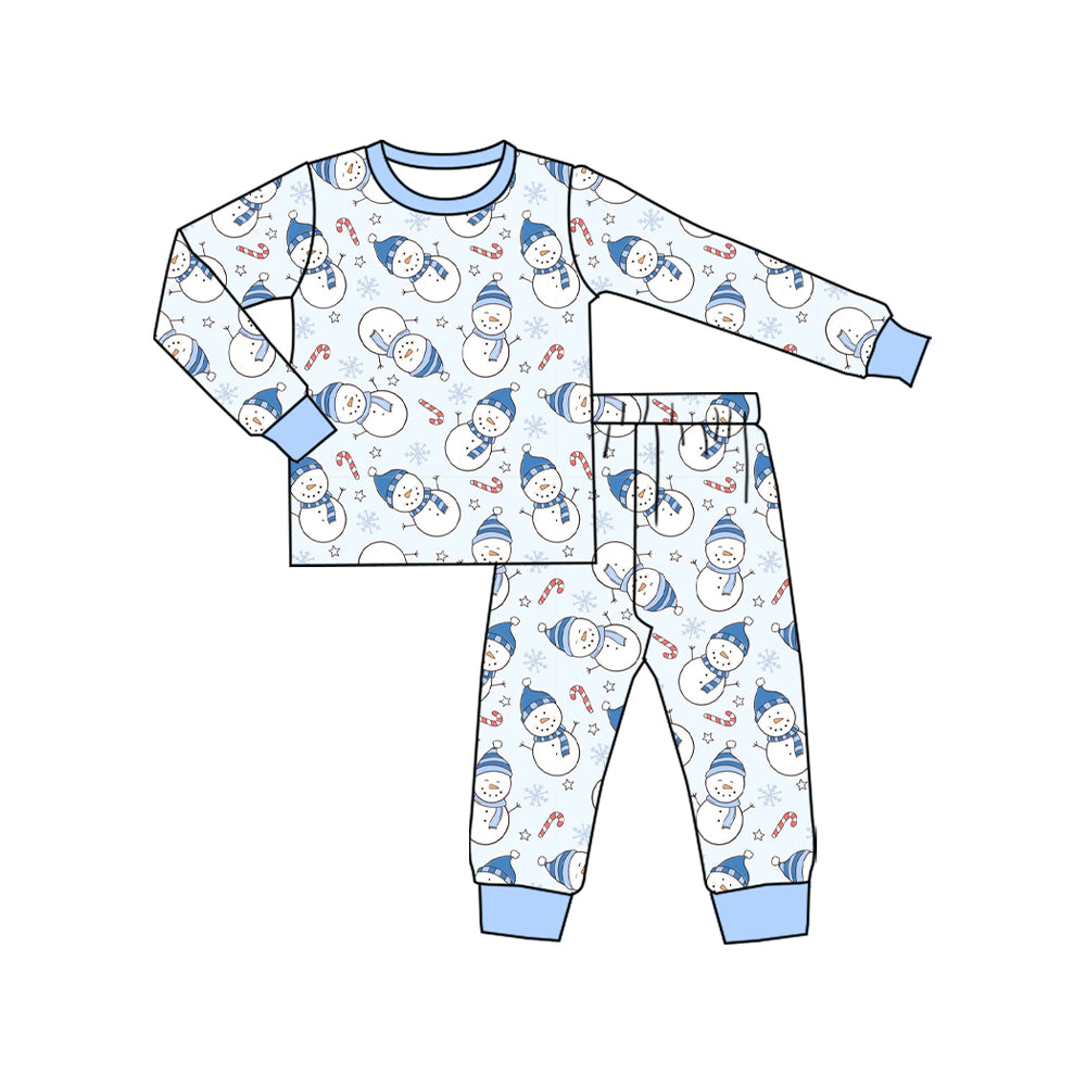 presale BLP1227 Kids Boys Snowman Long Sleeve Pajama Set  D 818