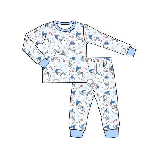 presale BLP1227 Kids Boys Snowman Long Sleeve Pajama Set D 818