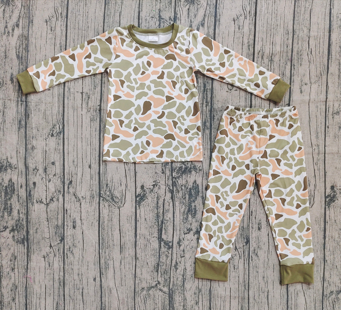 BLP1228  Kids Boys Camo Long Sleeve Pajama Set D 905