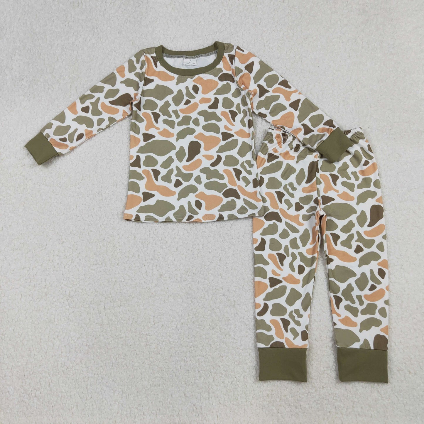 Sibling Baby Boys Green Orange Camo Western Pajamas Button Shirts Hoodies Top  D 920
