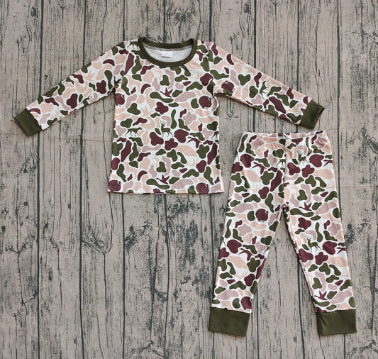 presale BLP1234 Baby Boys Deer Ducks Dogs Camo Top Pant Western Pajamas Set D 904