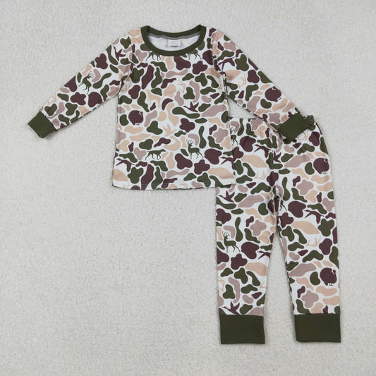 BLP1234 Baby Boys Deer Ducks Dogs Camo Top Pant Western Pajamas Set D 904