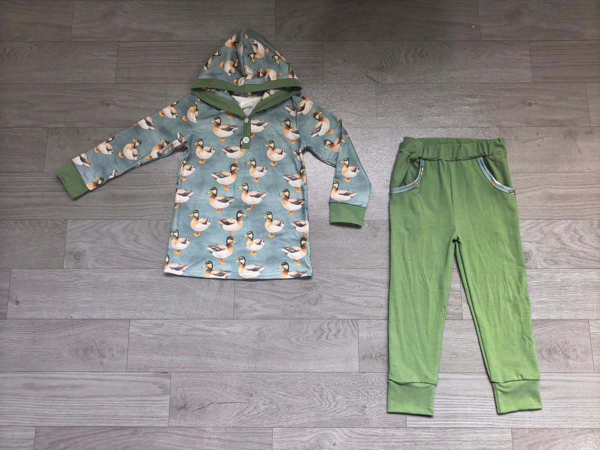 Pre order duck print boy hoodie outfit