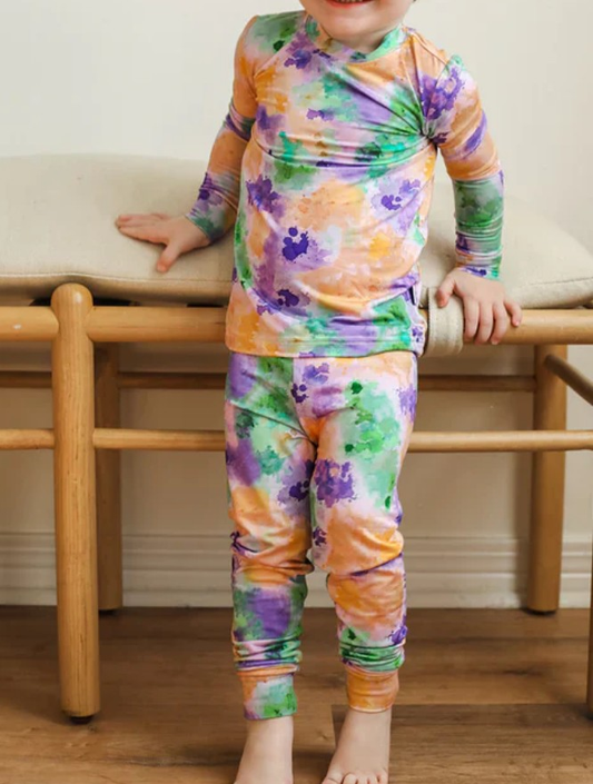 presale BLP1294 Baby Boys Mardigras Camo Print Top Pants Pajamas Sets D 915