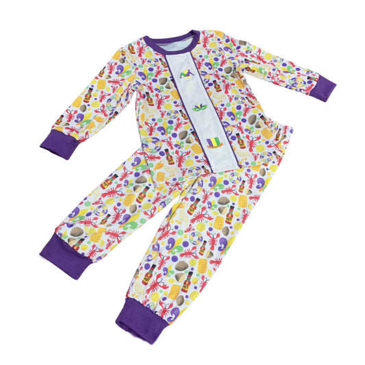 presale BLP1307 Baby Boys Mardigras Anchors Crayfishes Top Pants Pajamas Sets D 930