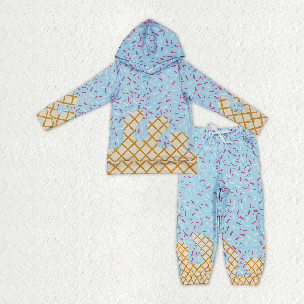 BLP1328 Baby Boys Light Blue Sprinkles Drip Hoodies Yoga Jogger Pants Team Clothes Sets