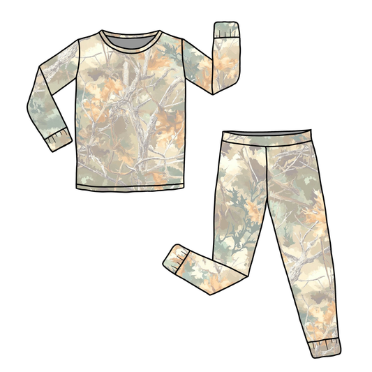 presale BLP1374 Baby Boys Leaves Camo Top Pants Southern Pajamas Sets D 1113