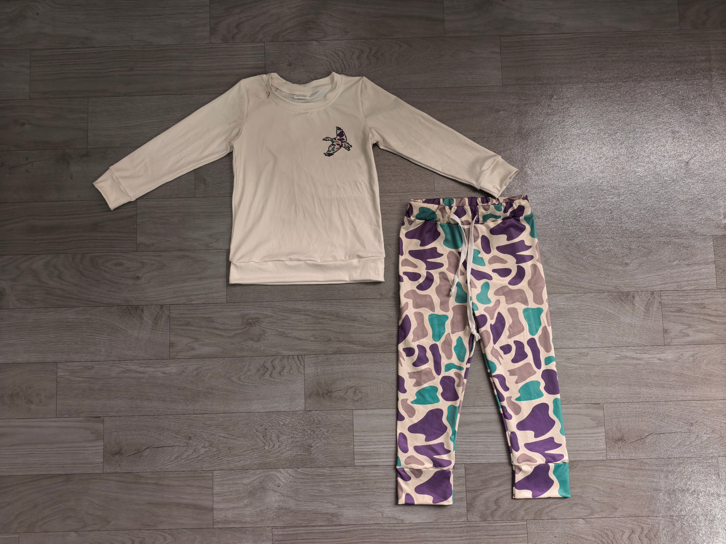 Pre order camo mallard print jogger outfit boys clothes