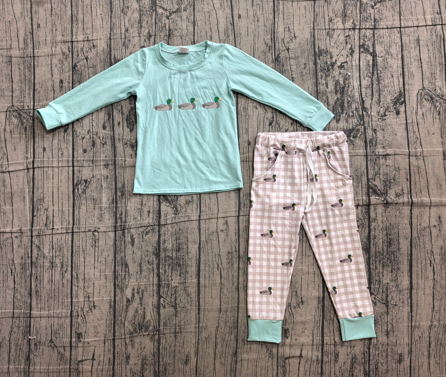 Pre order long sleeve duck embroidery jogger outfit