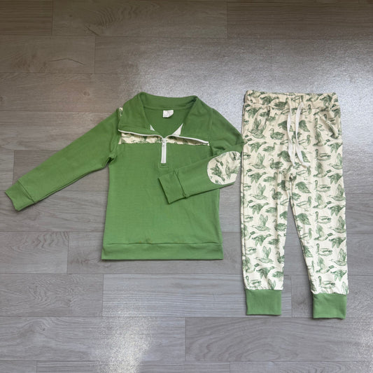 Pre order green mallard zip pullover jogger outfit