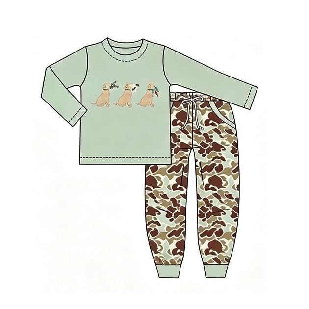 Pre order fall boy hunting dog camo jogger outfit