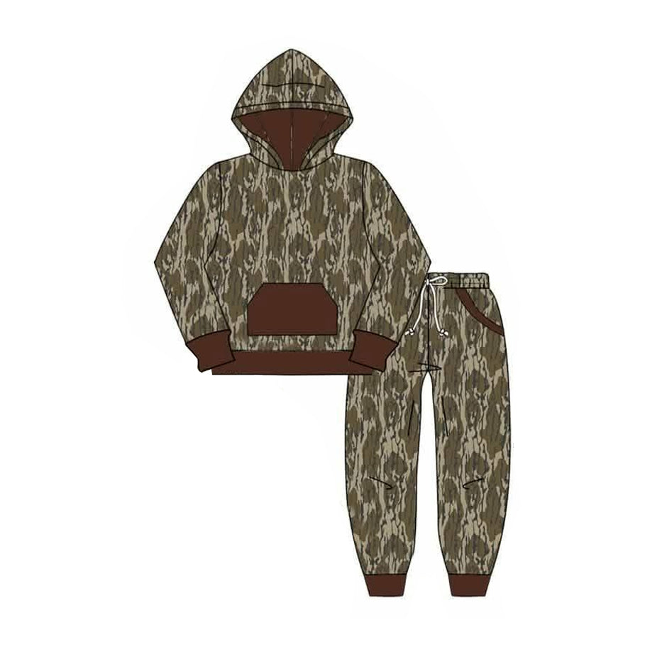 Pre order long sleeve camo hooded joggers boy outfit