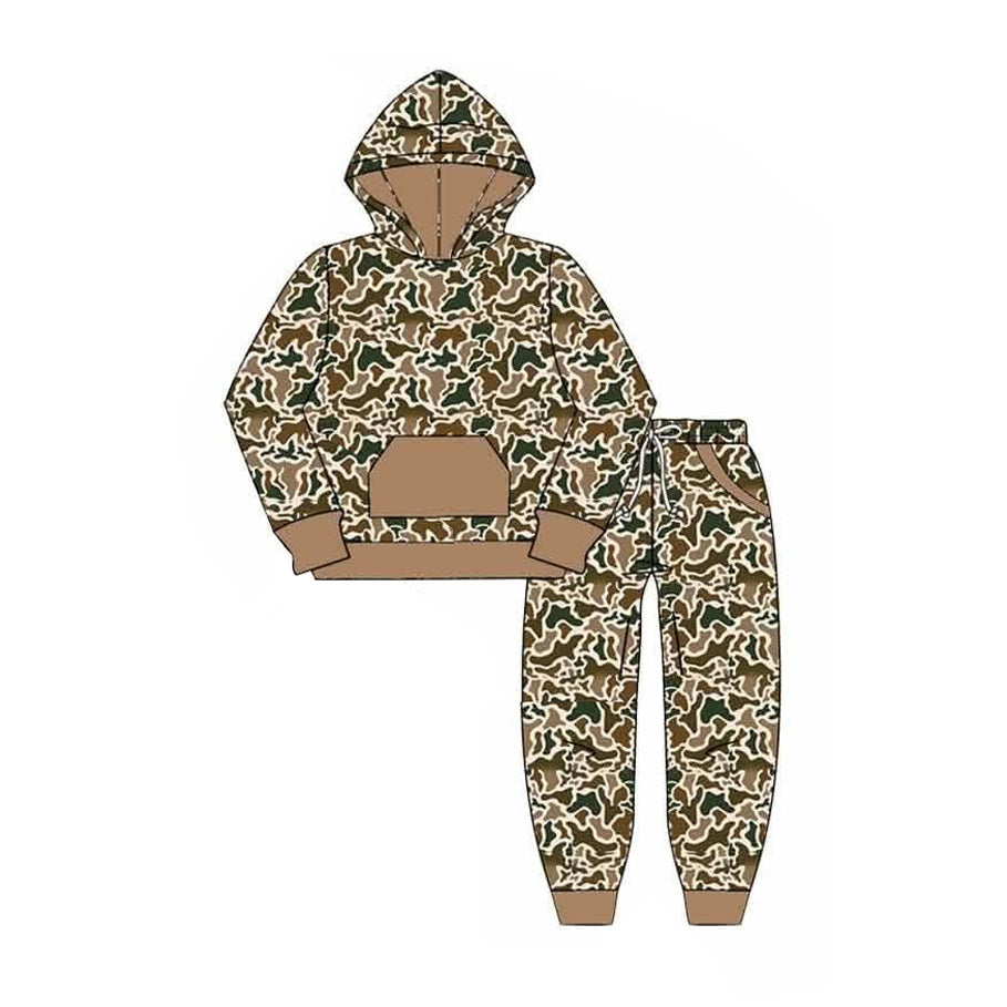 Pre order long sleeve camo hooded joggers boy outfit