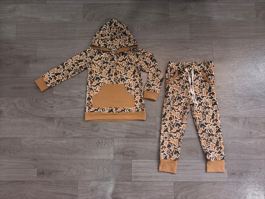 Pre order long sleeve camo hooded joggers boy outfit