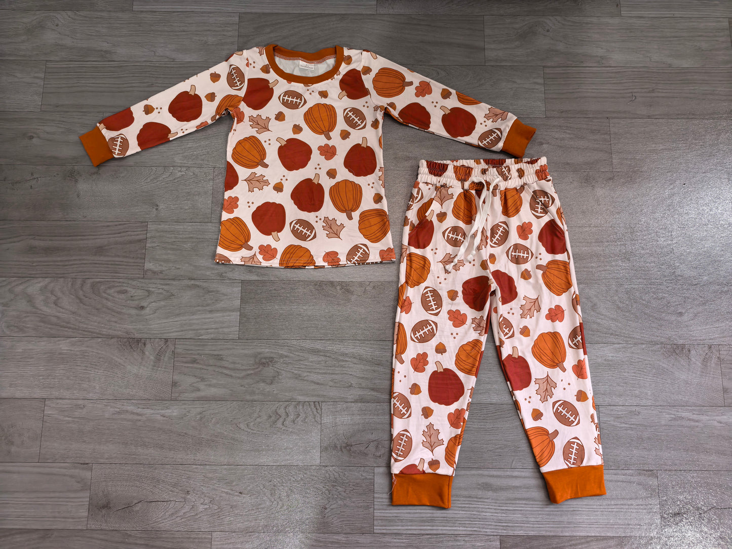 Pre order football fall leaf pumpkin sibling clothing