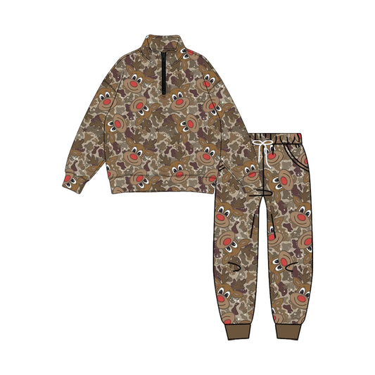 Pre order camo rudolph zip pullover joggers boy outfit