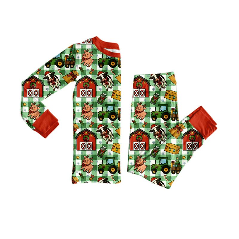 Pre order christmas farm sibling pajamas
