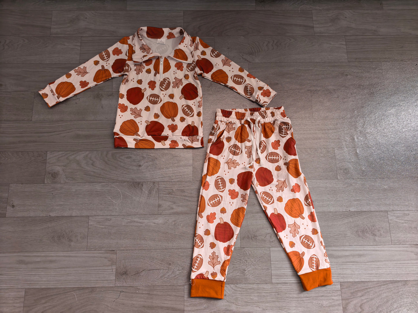Pre order football fall leaf pumpkin sibling clothing
