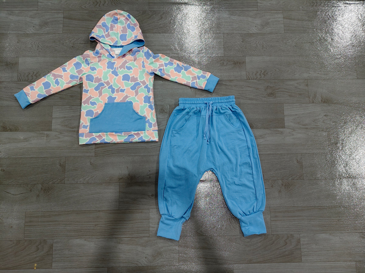 Pre order blue camo boy hoodie outfit